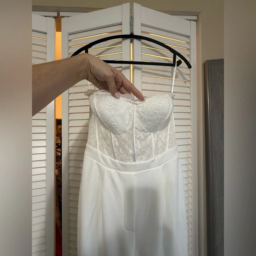 Lulus white strapless Jumpsuit - Picture 3 of 4